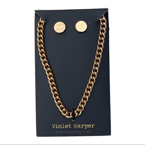 Violet Harper “Elana” Link Necklace & Earring Set NWT - Picture 3 of 7